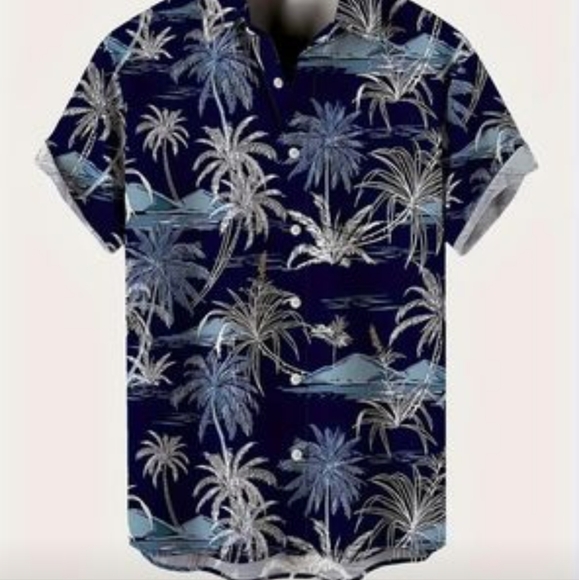 New with tags Plus Size Lapel Mens Hawaiian Shirt size 4x runs small like a 2x - Picture 2 of 5